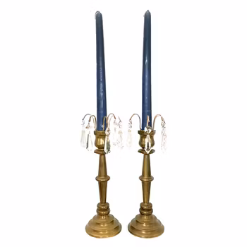 Ljusstakar i massiv mässing med prismor – Design Alf Pålsson