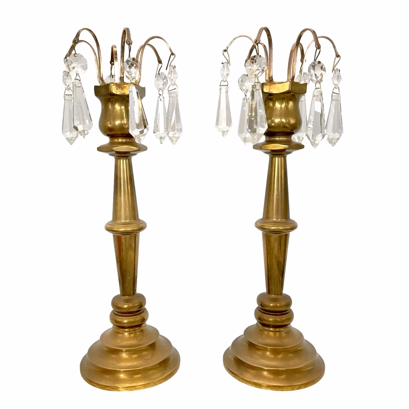 Ljusstakar i massiv mässing med prismor – Design Alf Pålsson