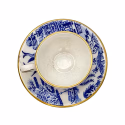 Coalport Miniatyr Blue Willow Tekopp, Fat – Benporslin