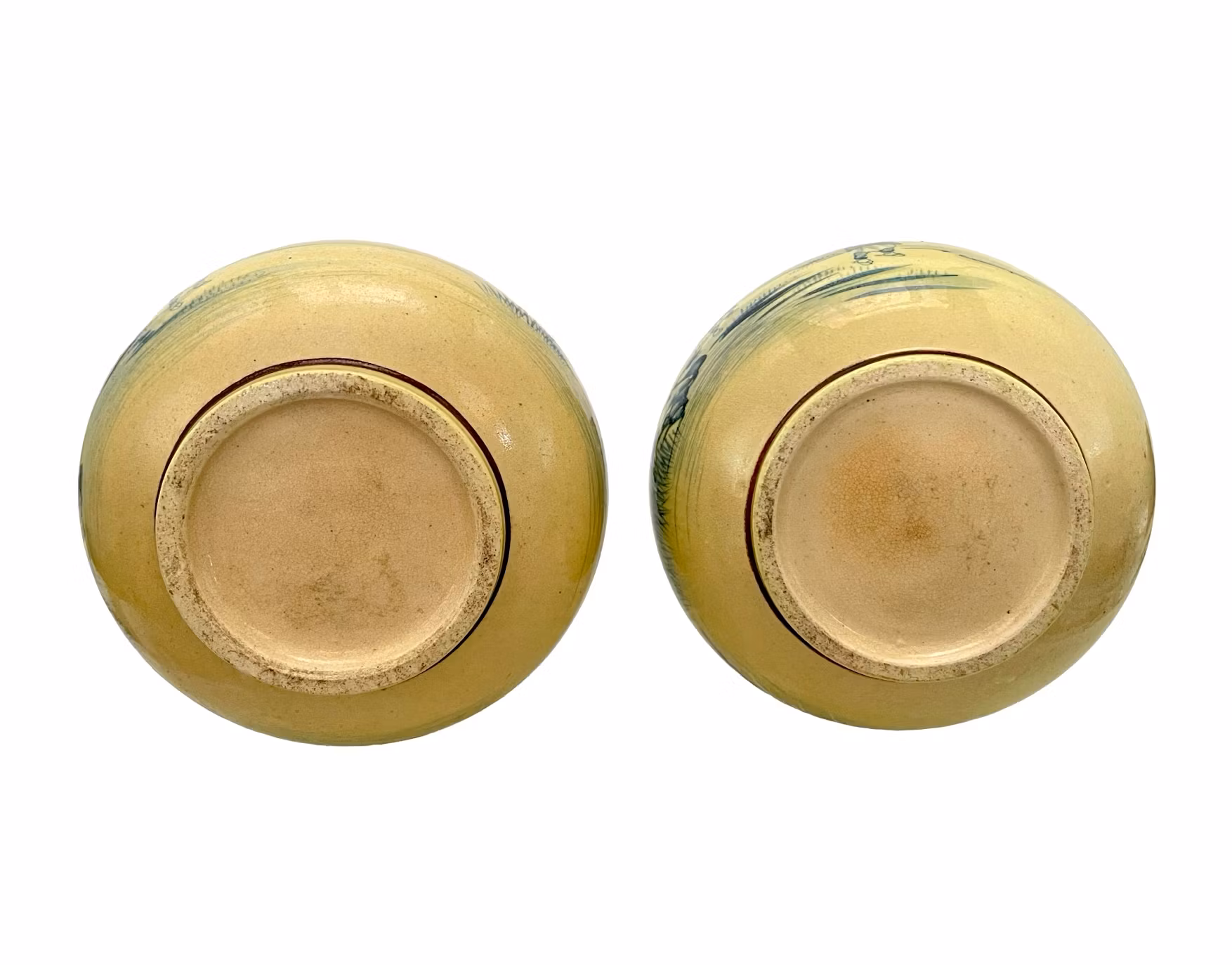 Par Antika Kinesiska Vaser – Majolika Porslin – Handmålade i Ming Stil – 1800-tal