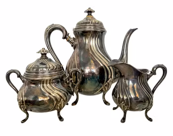 Antikt Kaffeservis i Alpacca – Art Nouveau