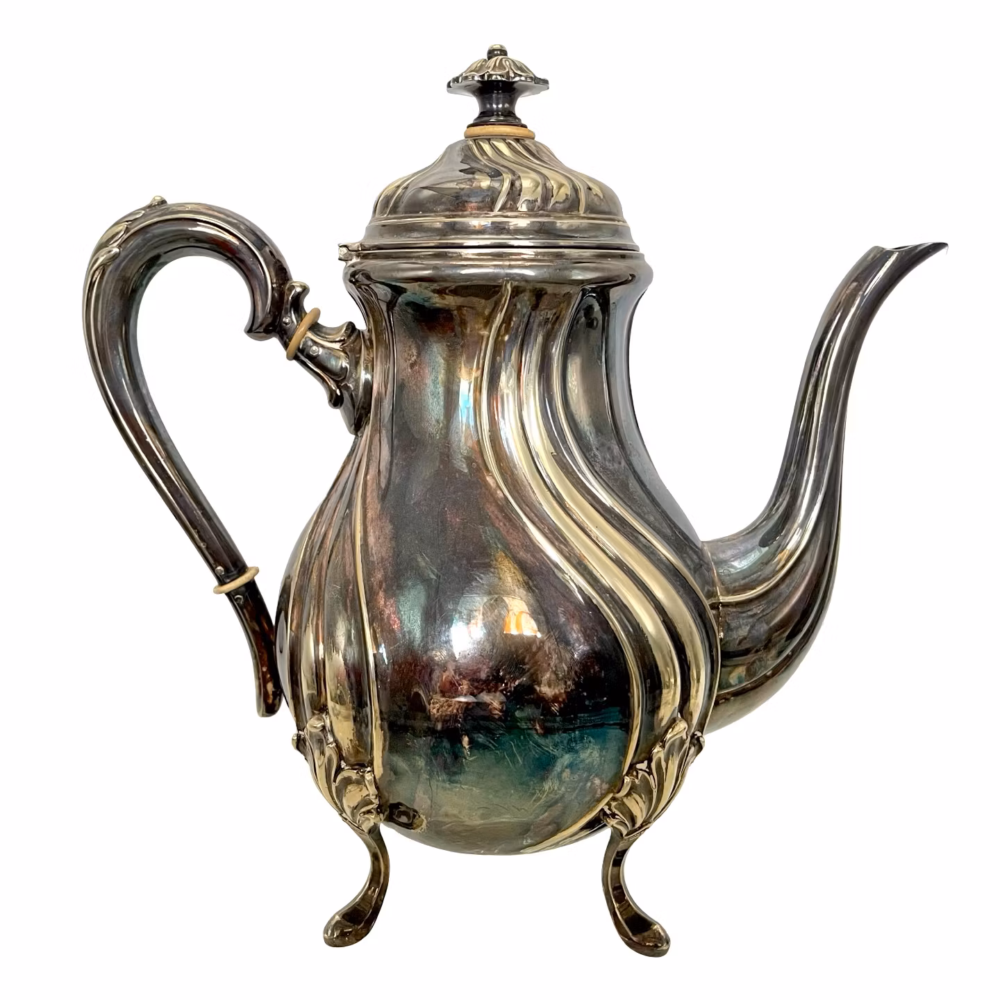 Antikt Kaffeservis i Alpacca – Art Nouveau