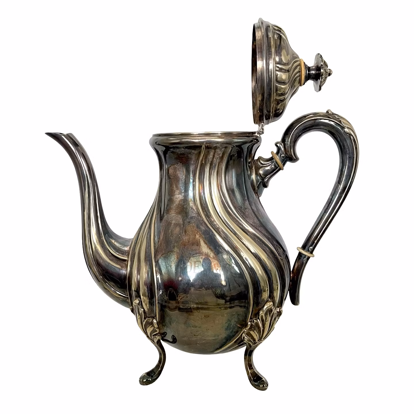 Antikt Kaffeservis i Alpacca – Art Nouveau