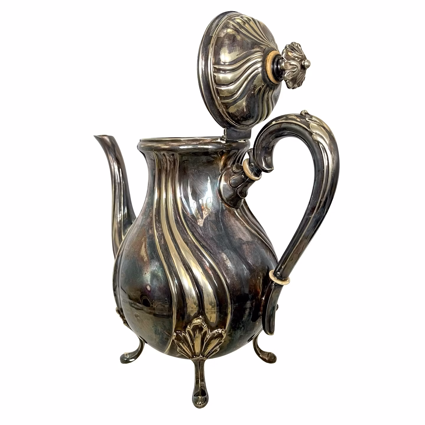 Antikt Kaffeservis i Alpacca – Art Nouveau