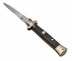 Vintage automatisk kniv italiensk stilet - Hornhåndtag - Rustfrit stål, begyndelsen af det 20. århundrede