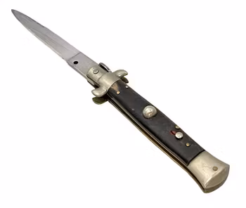 Vintage Automatkniv Italiensk stiletto - Hornskaft - Rosta / Rostfrei, Tidigt 1900-tal