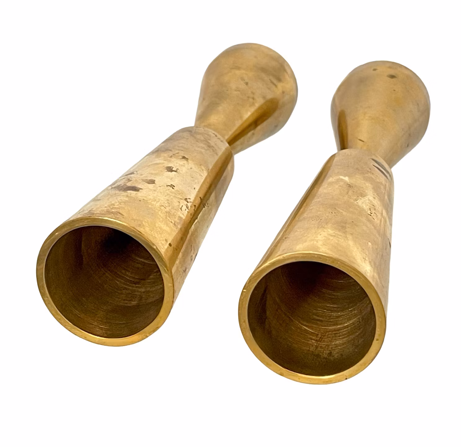 Par ljusstakar i massiv mässing - Design Alf Pålsson