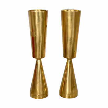 Par ljusstakar i massiv mässing - Design Alf Pålsson