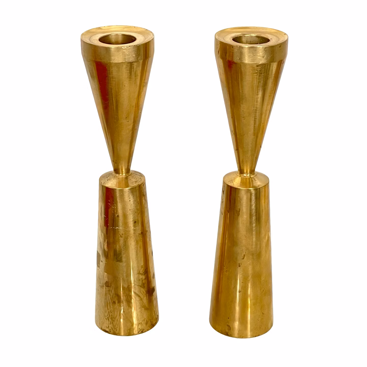 Par ljusstakar i massiv mässing - Design Alf Pålsson