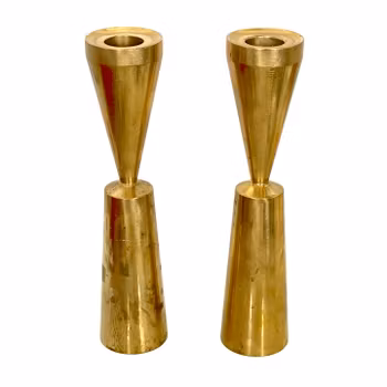 Par ljusstakar i massiv mässing - Design Alf Pålsson