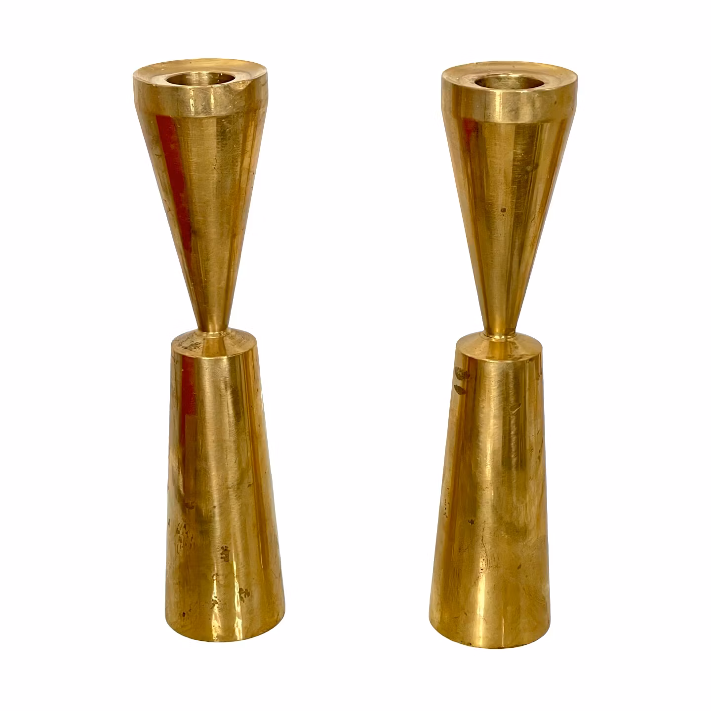 Par ljusstakar i massiv mässing - Design Alf Pålsson