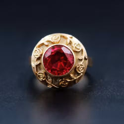 Bague en or 14 carats avec pierre rouge