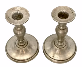 Antika ljusstakar i tenn, 1 - par