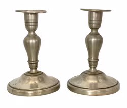 Antikke blikklysestaker, 1 par