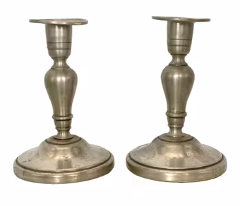 Antika ljusstakar i tenn, 1 - par