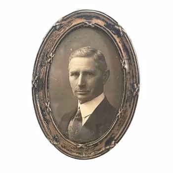 Antik oval fotoram i sterling silver - Birmingham