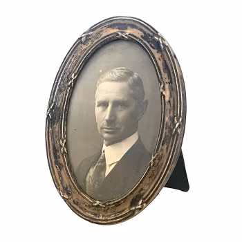 Antik oval fotoram i sterling silver - Birmingham