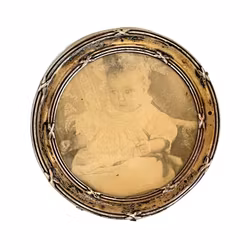 Antik rund fotoram i sterling silver - Birmingham