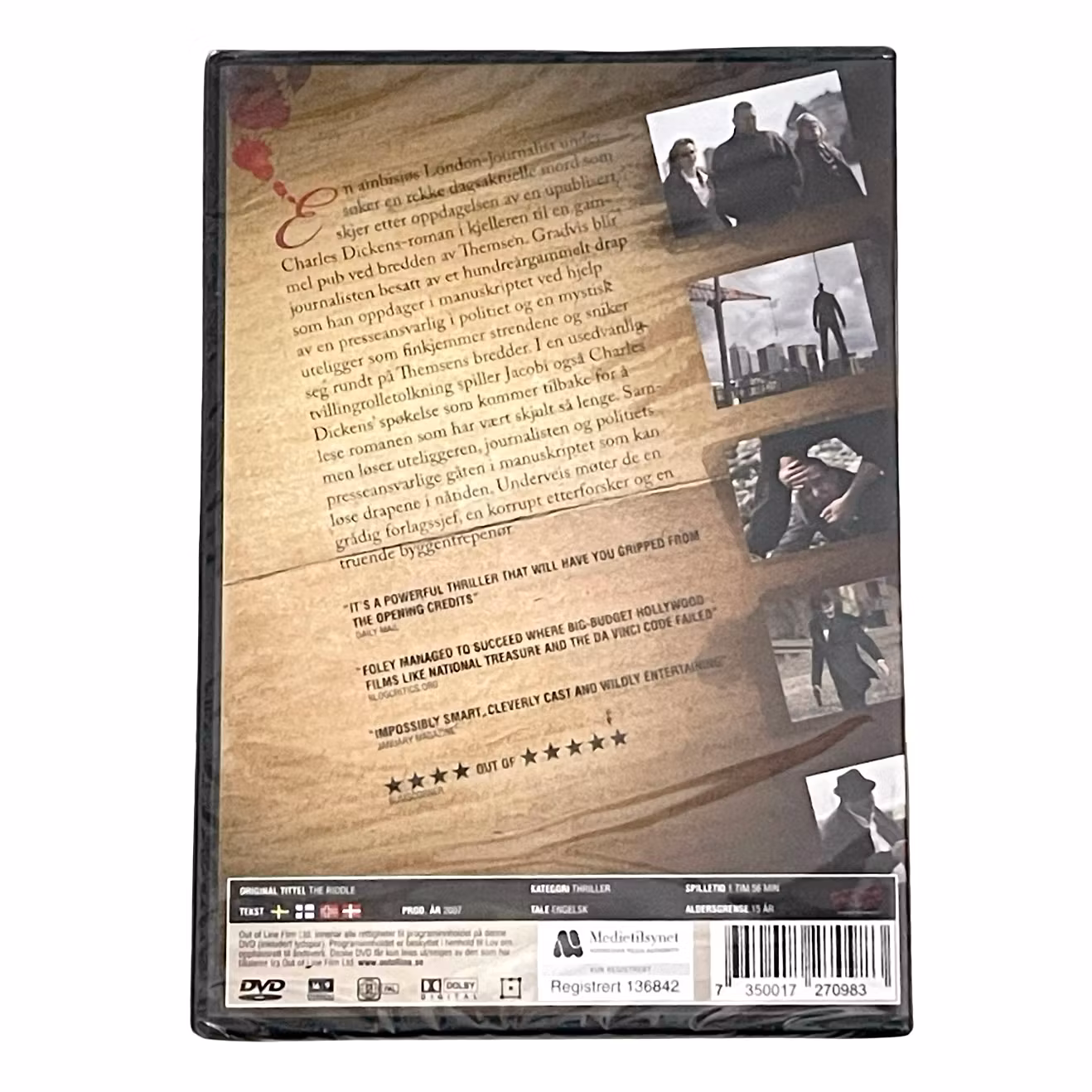 The Riddle - Vinnie Jones, Derek Jacobi, Vanessa Redgrave - Inplastad DVD