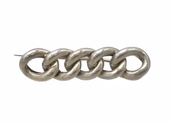 Vintage silverbrosch i kedjelänksdesign