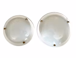 2 st plafonder - frostat glas & metall, 1900-talets mitt