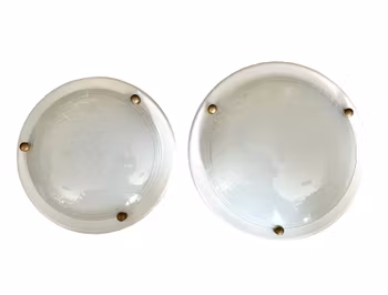 2 st plafonder - frostat glas & metall, 1900-talets mitt
