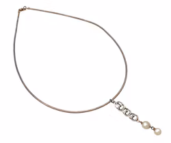 Collier en argent sterling avec perles de culture