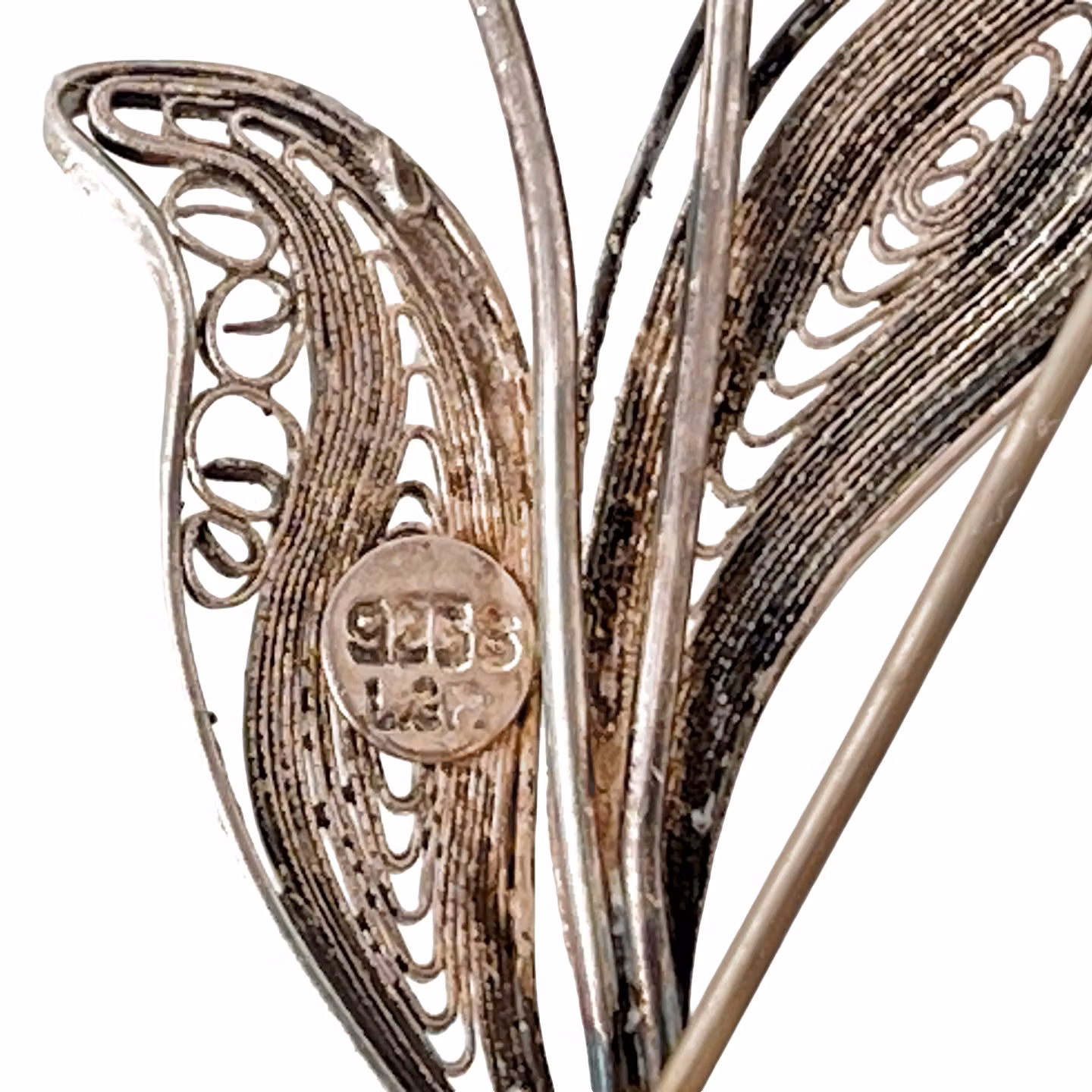 Brosch i filigran i form av blomma, 925 Sterlingsilver