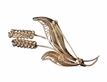 Brosch i filigran i form av blomma, 925 Sterlingsilver