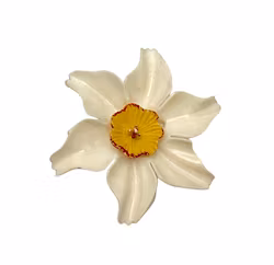 Antieke gesneden celluloid broche - narcis, jaren 20