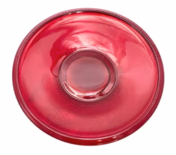 Set med röda glasassietter - Skruf glasbruk