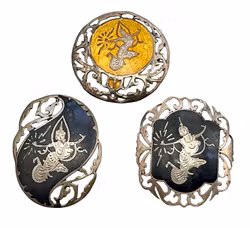 3 broches en argent - Artisanat thaïlandais