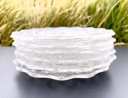 6 szt. szkła prasowanego, przezroczystego - styl Art Deco, lata 30. XX wieku