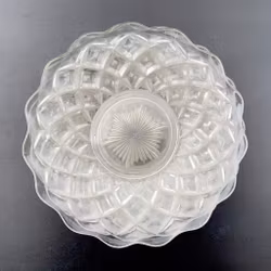 6 szt. szkła prasowanego, przezroczystego - styl Art Deco, lata 30. XX wieku