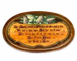 Handmålad och graverad väggtavla i trä - 1800-tal, Tyskland