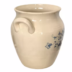 Stor antik Gustavsberg-krukke med hank - Håndmalet blå blomsterdekoration