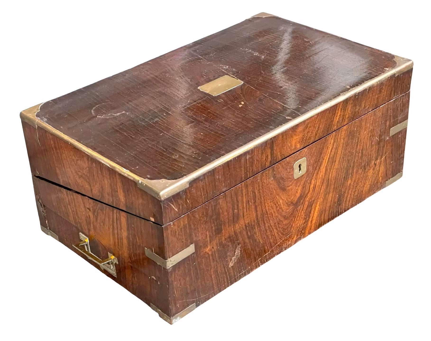 Antik Engelsk skrivlåda i mahogny med mässingsbeslag - 1800-tal