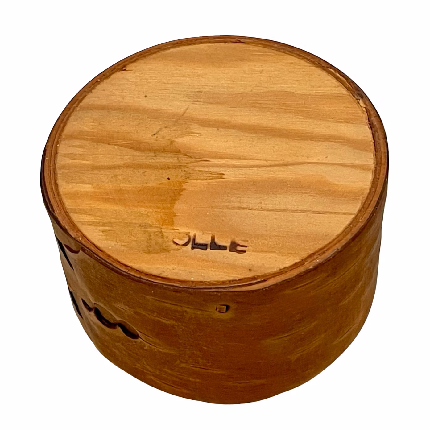 Handgjord liten näverask med lock - signerad