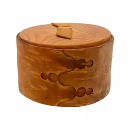 Handgjord liten näverask med lock - signerad