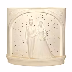 Canadian ceramic lantern - Bride and groom in relief