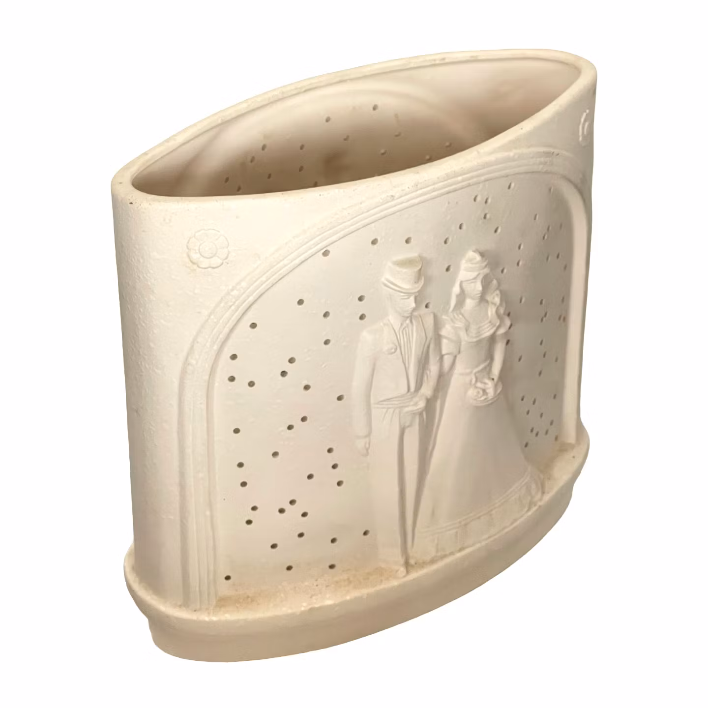 Kanadensisk lykta i keramik - Brudpar i relief