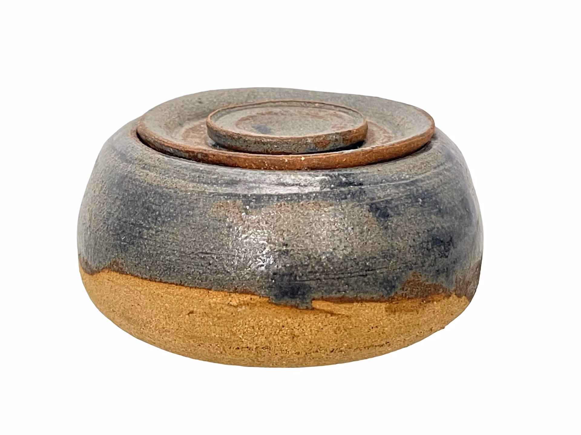 Handgjord keramikburk med lock - signerad "Christ -78"