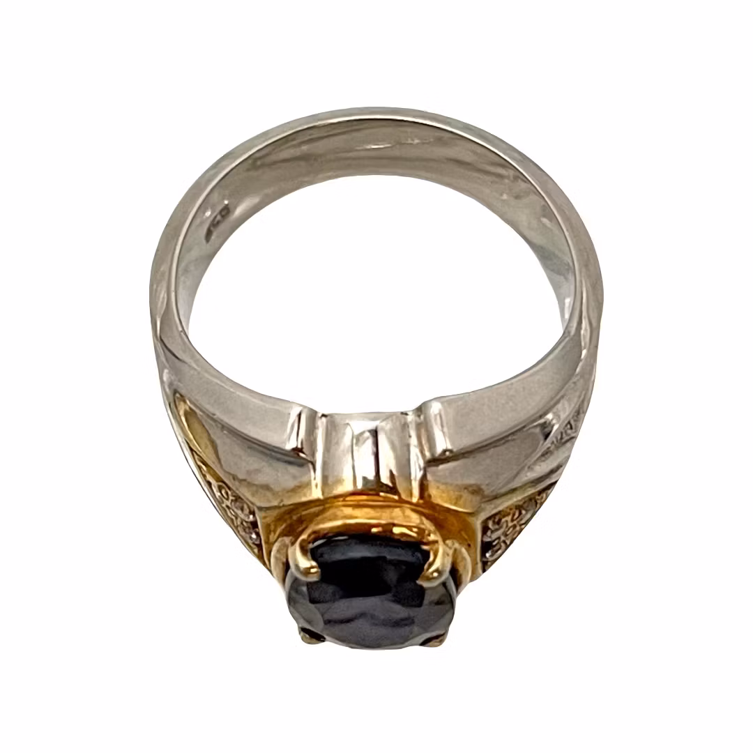 3,70 Karat, Naturlig blå safir, Sterling silverring med certifikat