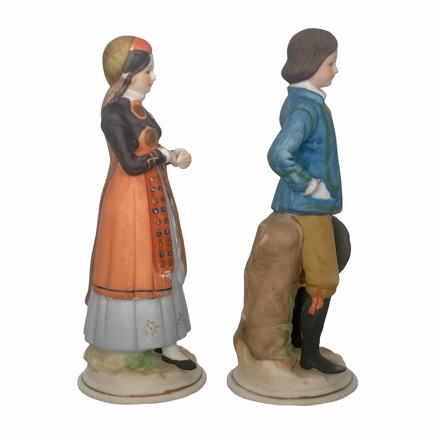 Ljung Souvenir Skåne - Handmålade porslinsfigurer, folkdräkt, Sverige