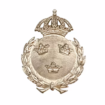 Sporrong silvernål - Tre Kronor - svensk militär / statlig uniforms nål 1934