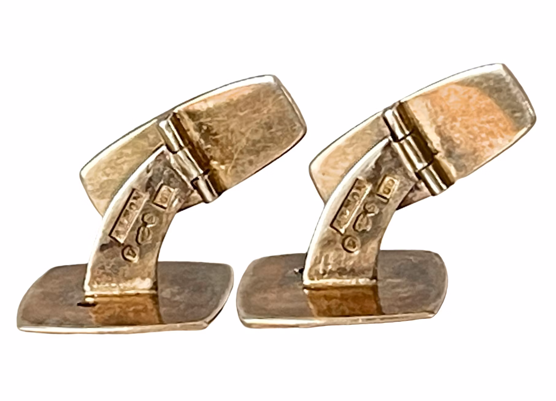 Spinki do mankietów Alton w srebrze z białym kamieniem - Szwecja 1970