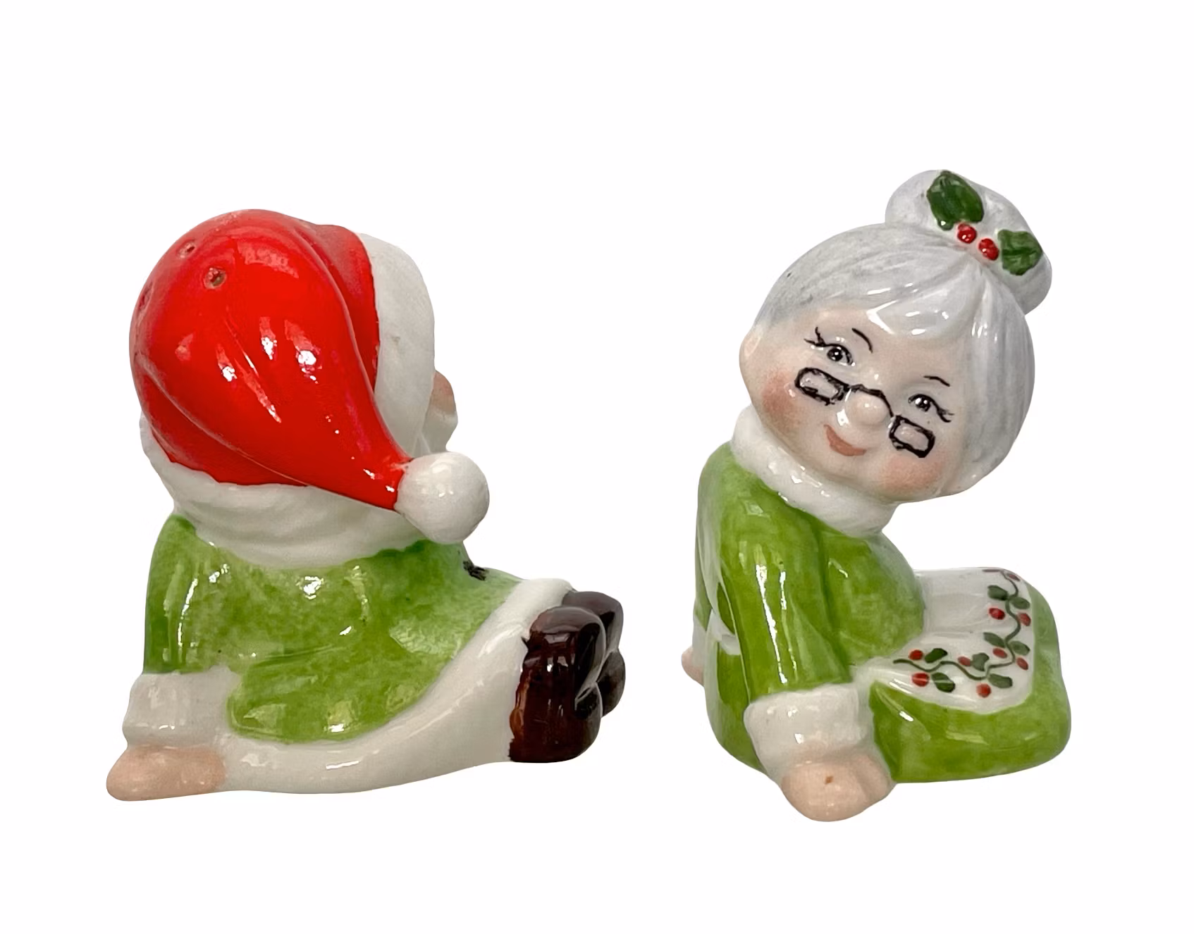 Santa Claus & Santa Claus - Hand-painted ceramic salt and pepper shakers, JP 1994