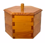 Vintage treboks med lokk - Håndlaget 1963