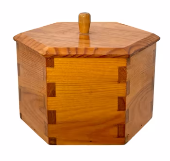 Vintage träask med lock - Handgjord 1963