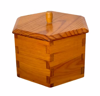 Vintage träask med lock - Handgjord 1963